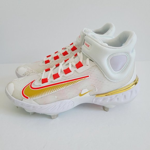 NEW Nike Alpha Huarache Elite 4 Mid Baseball Cleats FD2744-161 Size 8 White main image 4